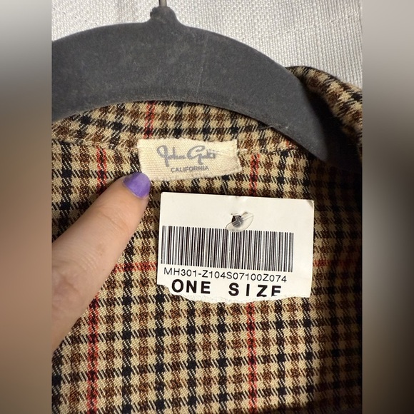 John Galt Brown by Brandy Melville Red Plaid Collared Crop Top Medium - Picture 7 of 11